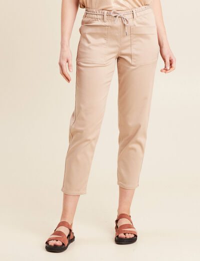 Pantalon droit réversible taupe femme