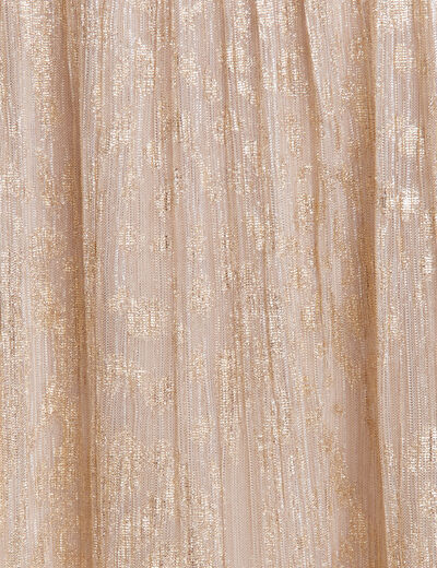 Robe droite fils métallisés couleur or femme