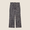 Pantalon flou taille haute noir femme