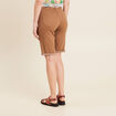 Bermuda ajusté ceinturé taupe femme