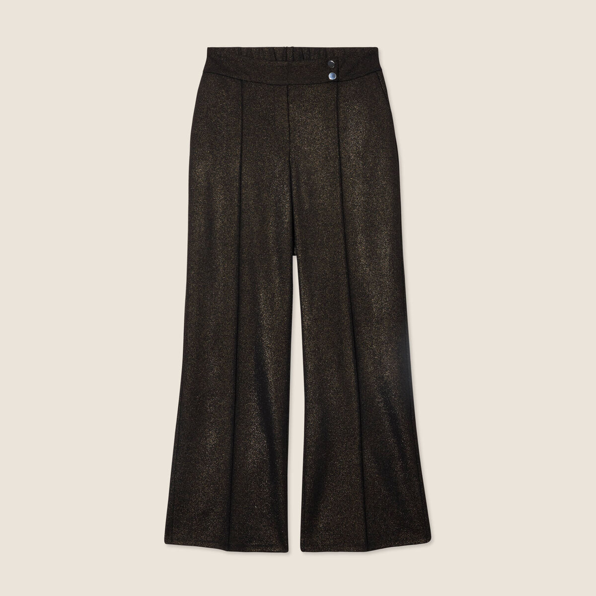 Pantalon large paillettes noir femme