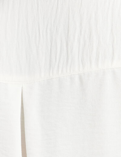 Chemise col chemise manches 3/4 ecru femme