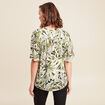 Blouse ample manches courtes fluide vert femme