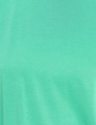 T-shirt droit col rond manches courtes vert menthe femme