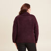 Pull manches longues col polo bordeaux femme