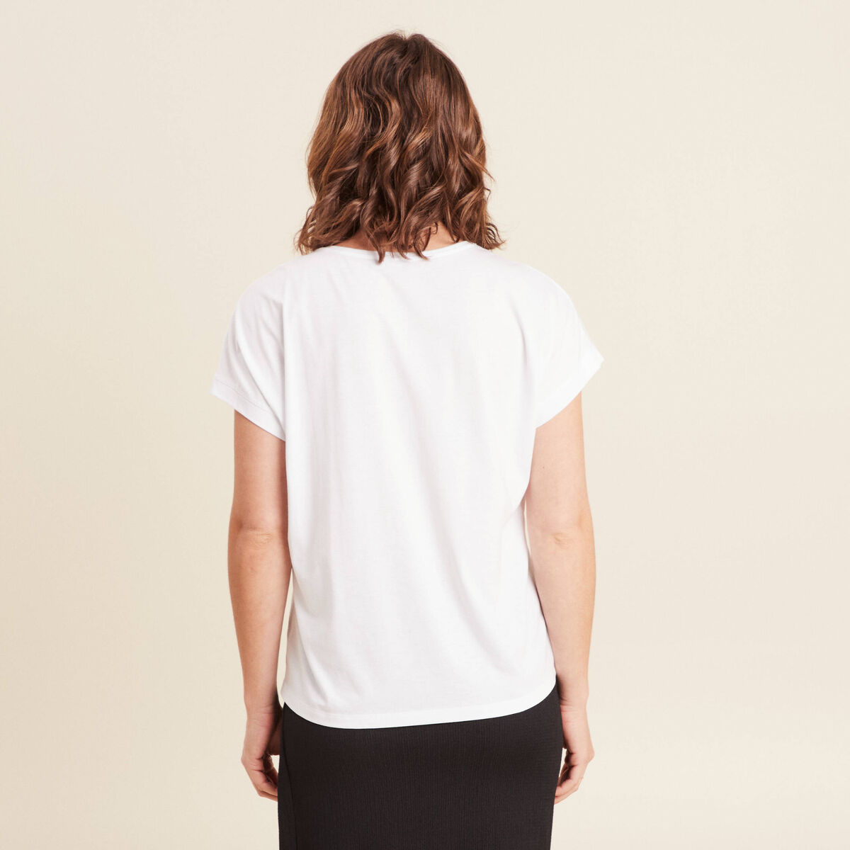 T-shirt manches courtes blanc femme