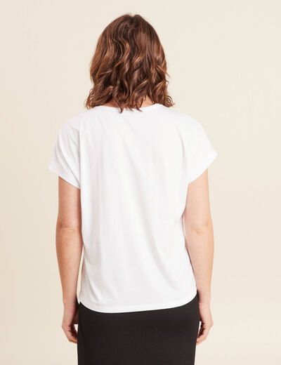 T-shirt manches courtes blanc femme