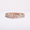 Ceinture tressée irisée beige femme