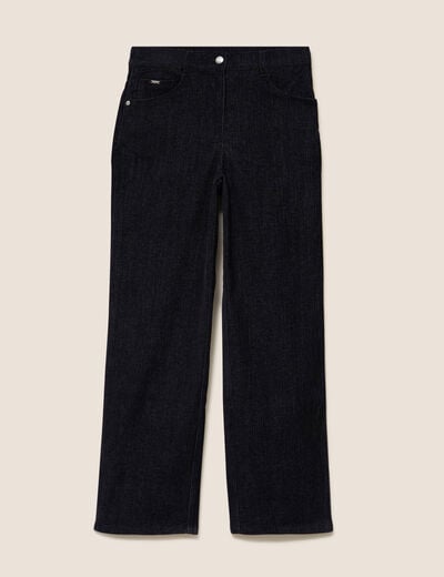Jean taille haute en velours denim brut femme
