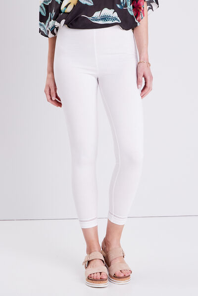Legging taille haute blanc femme