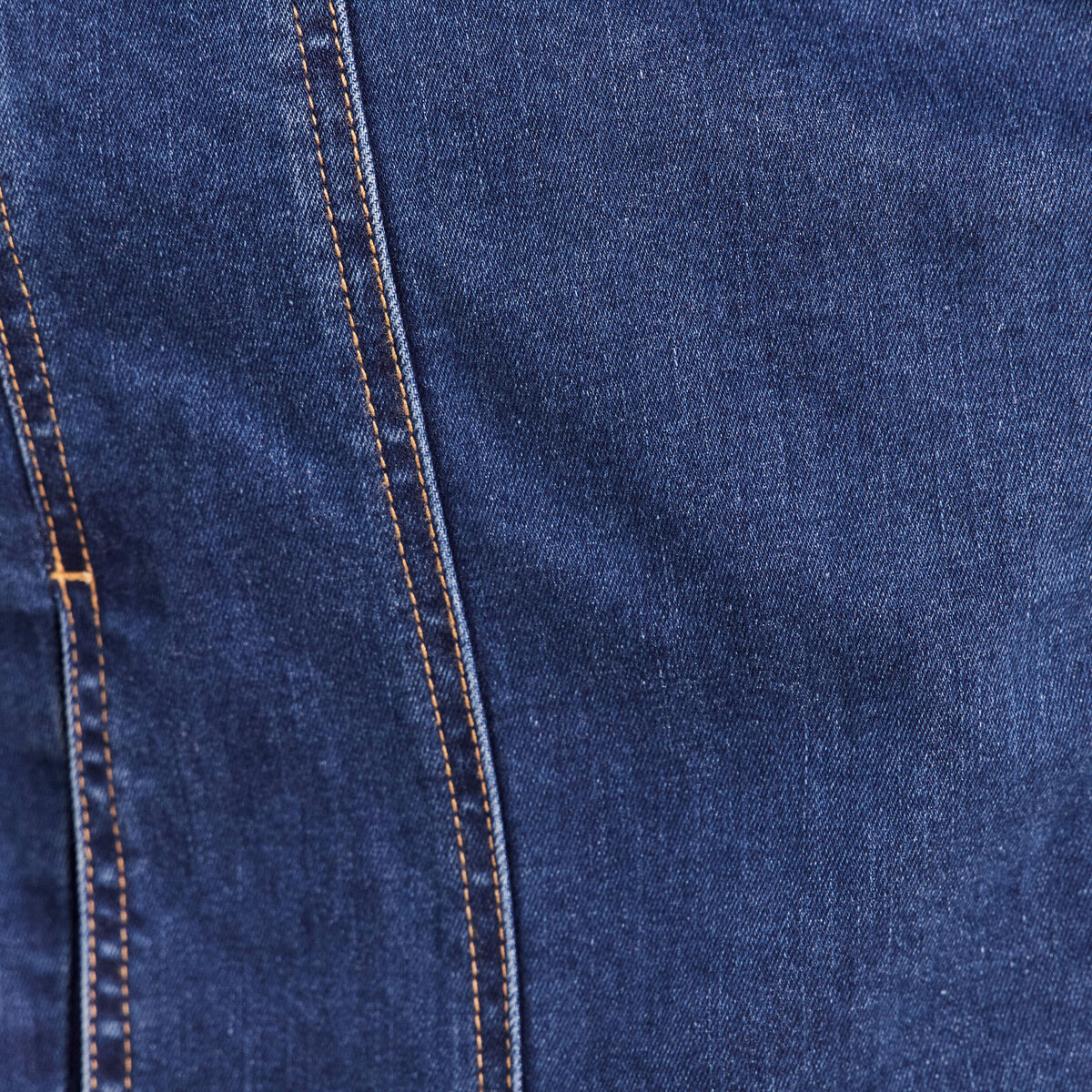 Veste ajust&eacute;e en jean col biker denim stone femme