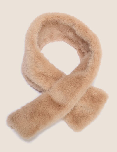 &Eacute;charpe en fausse fourrure sable femme