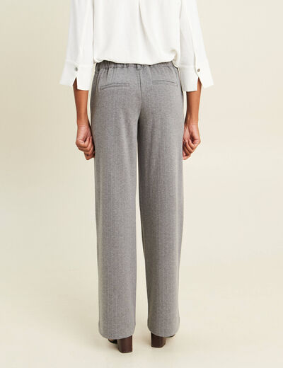Pantalon loose taille bascul&eacute;e gris femme