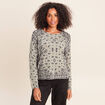 Pull col rond vert femme