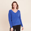 Pull manches longues bleu electrique femme