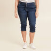 Pantacourt droit en jean denim brut femme