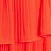 Robe pliss&eacute;e sans manches col v orange fonc&eacute; femme