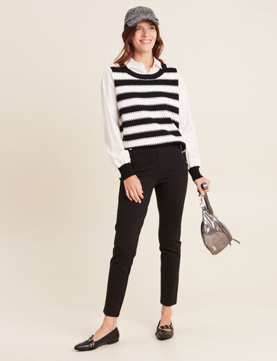 Pantalon tregging taille basculée noir femme