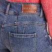 Jean coupe droite taille haute denim stone femme