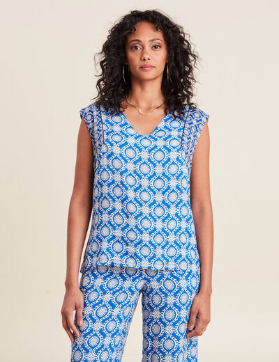 Débardeur sans manches bleu femme
