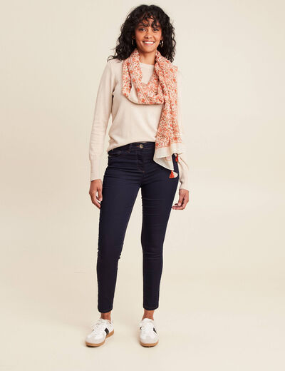 Jeans léger taille standard 7/8ème denim brut femme