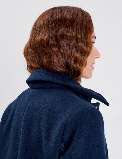 Doudoune longue bleu foncé femme