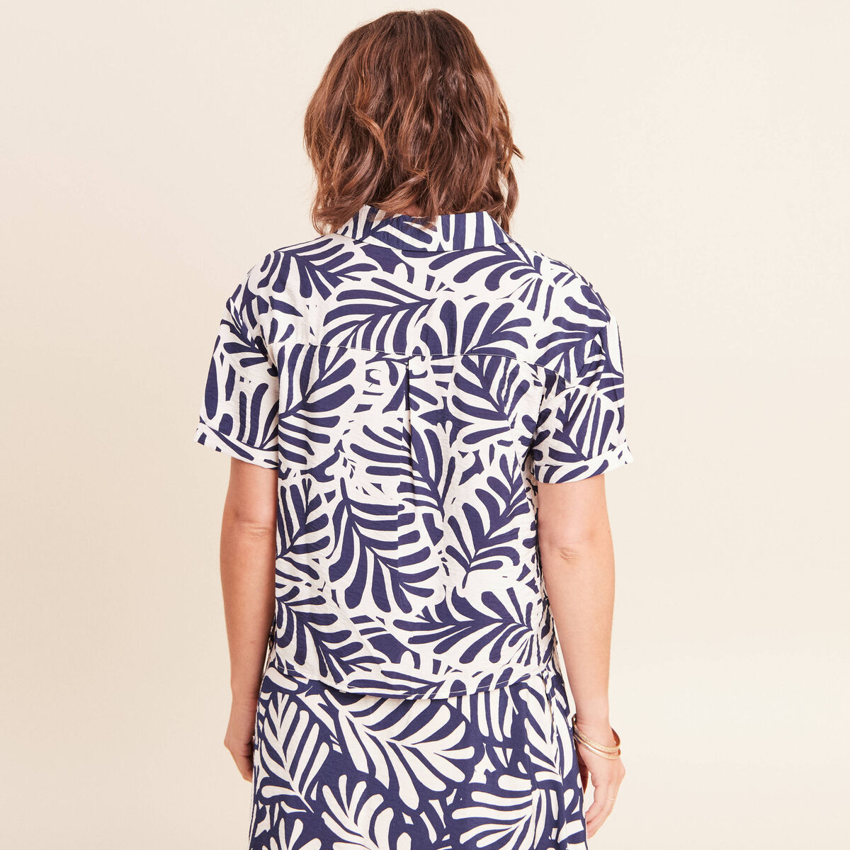 Chemise manches courtes blanc femme