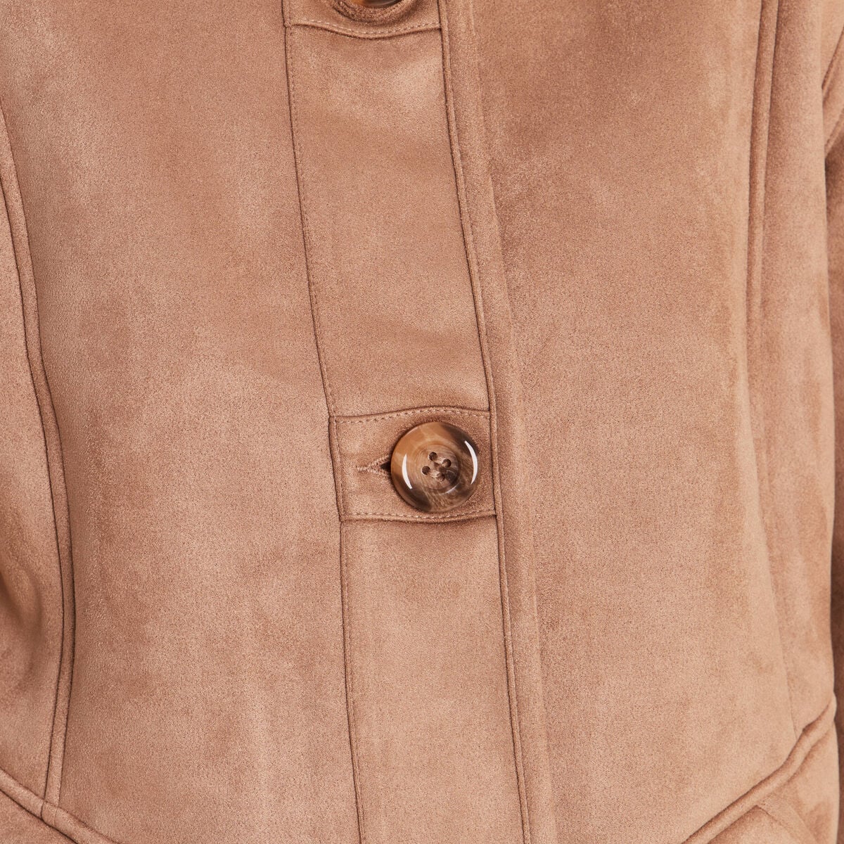 Manteau col montant sable femme