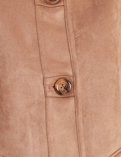 Manteau col montant sable femme