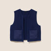 Gilet sans manches aspect laineux bleu marine femme