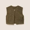 Gilet ample sans manches vert kaki femme