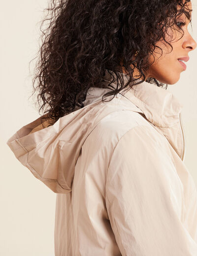 Coupe-vent court zippé sable femme