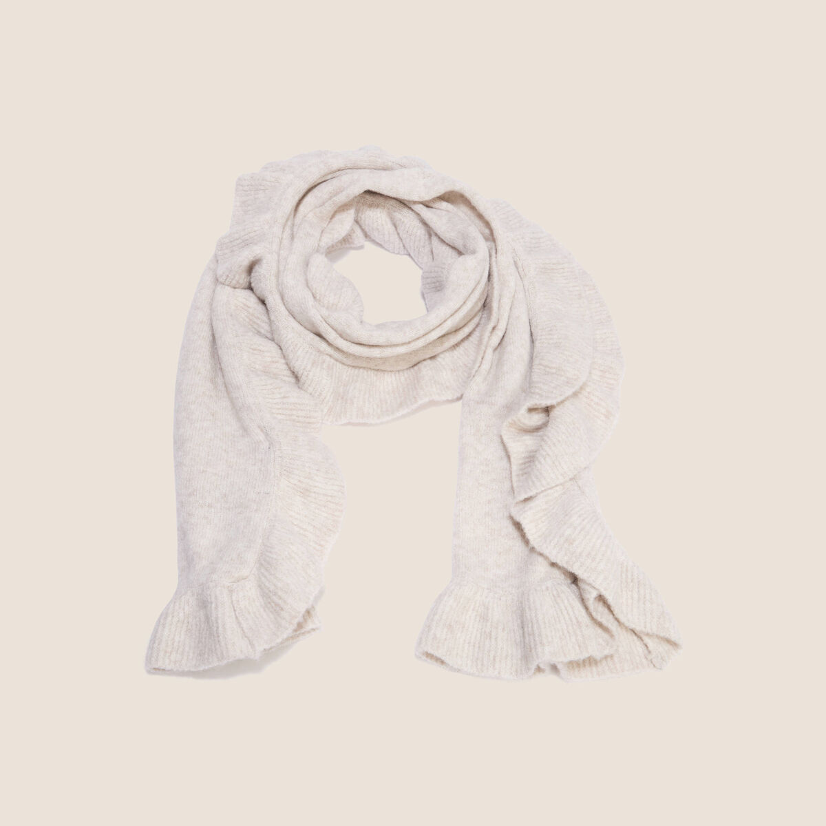 &Eacute;charpe aspect laineux beige femme