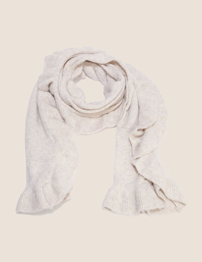 &Eacute;charpe aspect laineux beige femme