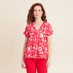 Blouse manches courtes rouge femme