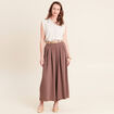 Chemise sans manches col chemise fluide taupe femme