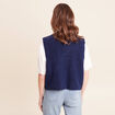 Gilet sans manches aspect laineux bleu marine femme