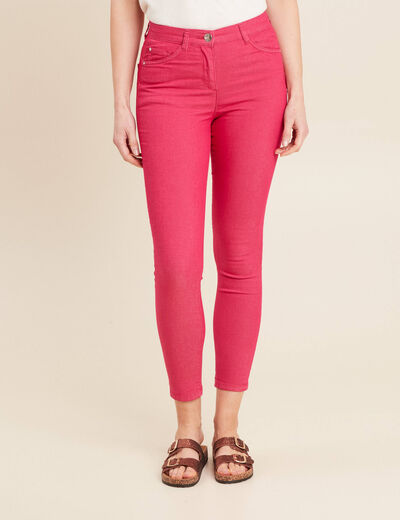 Pantalon léger taille standard 7/8ème rose fushia femme