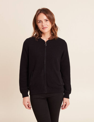 Gilet r&eacute;versible esprit bomber noir femme