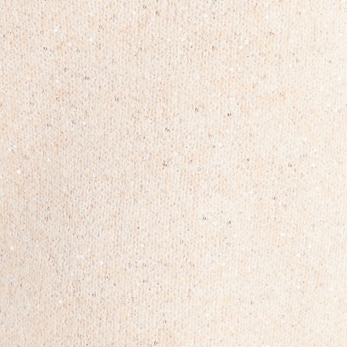 Pull col rond &agrave; sequins beige femme