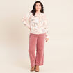 Pull col rond &agrave; sequins rose femme