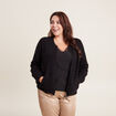 Gilet réversible manches longues noir femme