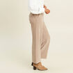Pantalon loose en velours beige femme