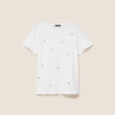 T-shirt d&eacute;tails bijout&eacute;s blanc femme