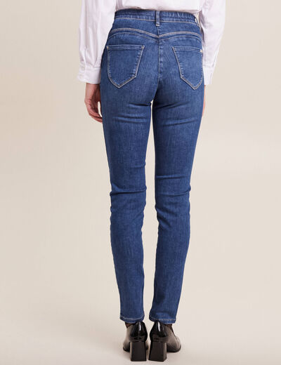 Jean magique ajusté taille standard denim double stone femme