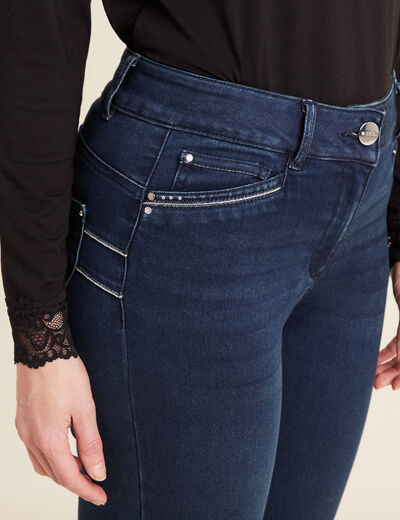 Jean droit taille standard denim brut femme
