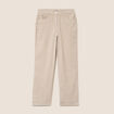 Jean taille haute en velours sable femme