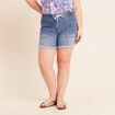 Short relax en jean denim stone femme