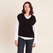 Pull sans manches noir femme
