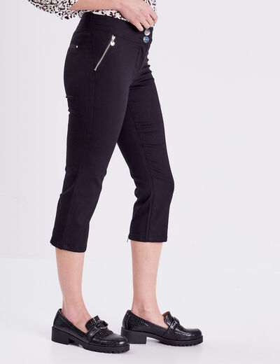 Pantacourt ajusté noir femme